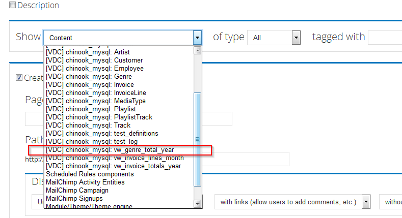 VDC Database View